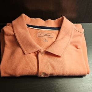 Club Room Peach Polo Shirt Classic Cotton Blend